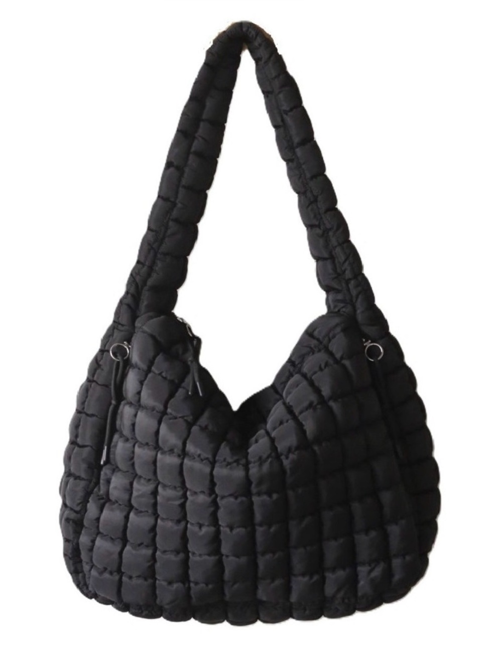 NWT Oversized Quilted Carryall Crossbody Large Handbag Purse Bag Black - Picture 7 of 7